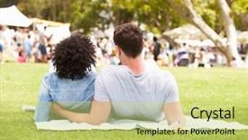  Presentation with summer event - Presentation design having relaxing at outdoor summer event background and a yellow colored foreground