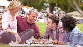  Presentation with summer event - Presentation design having relaxing at outdoor summer event background and a violet colored foreground