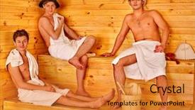  Presentation with stag party - Audience pleasing presentation theme consisting of sauna on stag-party backdrop and a gold colored foreground
