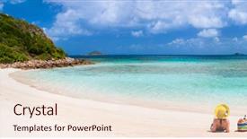  Presentation with amsterdam historical beautiful view - PPT theme having relaxing at white sand tropical background and a cream colored foreground