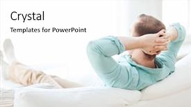  Presentation with happiness - Amazing PPT theme having relaxing break - home leisure relax and happiness backdrop and a white colored foreground