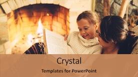  Presentation with veteran mom child - Slides having relaxing by the fire background and a coral colored foreground