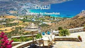  Presentation with cyclades - Theme having greek holidays - beautiful ilsand amorgos background and a teal colored foreground