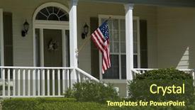  Presentation with american flag - Amazing slide set having relaxing home with american flag backdrop and a tawny brown colored foreground