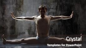  Presentation with dirt dirt texture dirty - Presentation theme having relaxing human body - cool yoga man posing background and a tawny brown colored foreground