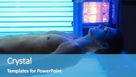  Presentation with relaxing - Presentation consisting of relaxing human body - tanning solarium young man lying background and a teal colored foreground