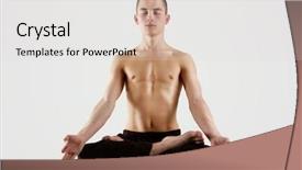  Presentation with exercise - Slides with relaxing human body - view of man doing yoga background and a light gray colored foreground