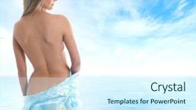  Presentation with human body - Theme with relaxing human body - young sexy blond in sari background and a cool aqua colored foreground