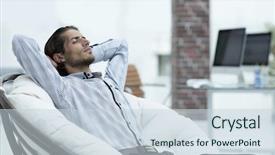 Presentation with relaxing - PPT layouts having relaxing in a comfortable chair background and a  colored foreground