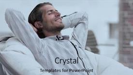  Presentation with directors chair - Presentation theme enhanced with relaxing in a comfortable chair background and a  colored foreground