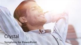  Presentation with relaxing - Theme enhanced with relaxing in a comfortable chair background and a  colored foreground