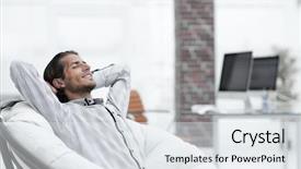  Presentation with directors chair - Amazing theme having relaxing in a comfortable chair backdrop and a  colored foreground