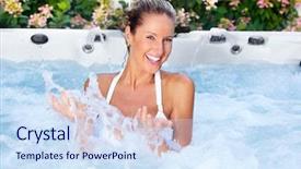  Presentation with hot tub - Presentation theme with relaxing in a hot tub background and a  colored foreground