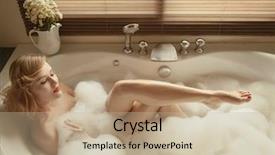 Presentation with relaxing - Beautiful theme featuring relaxing in a spa bath backdrop and a mint green colored foreground