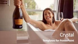  Presentation with smiling little girl - Audience pleasing presentation theme consisting of relaxing in bath with foam backdrop and a coral colored foreground