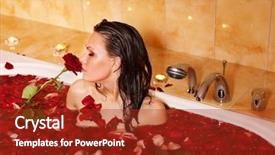  Presentation with rose petal corner frame - Slides having relaxing in bath with rose background and a crimson colored foreground