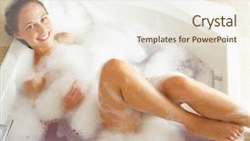  Presentation with bubble - Colorful PPT theme enhanced with relaxing in bubble filled bath backdrop and a sky blue colored foreground