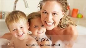  Presentation with bubble - Slides consisting of relaxing in bubble filled bath background and a coral colored foreground