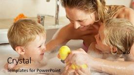  Presentation with bubble - Presentation theme with relaxing in bubble filled bath background and a coral colored foreground