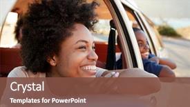  Presentation with road trip - Amazing slide deck having relaxing in car during road backdrop and a tawny brown colored foreground