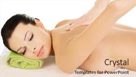  Presentation with spa - Theme with relaxing in spa saloon - bee background and a  colored foreground