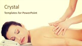  Presentation with spa meditation relaxing - Audience pleasing PPT theme consisting of relaxing in spa saloon - bee backdrop and a  colored foreground