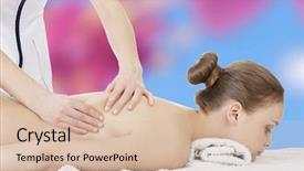  Presentation with spa meditation relaxing - Cool new presentation theme with relaxing in spa saloon - bee backdrop and a  colored foreground