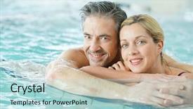  Presentation with water - Slides having relaxing in thalassotherapy thermal water background and a light blue colored foreground