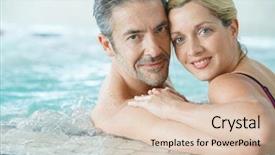  Presentation with thermal mechanical - PPT layouts featuring relaxing in thalassotherapy thermal water background and a lemonade colored foreground