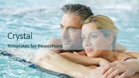  Presentation with water - Beautiful theme featuring relaxing in thalassotherapy thermal water backdrop and a sky blue colored foreground