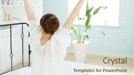  Presentation with indian woman face beauty - Amazing slides having relaxing in the bed room backdrop and a lemonade colored foreground