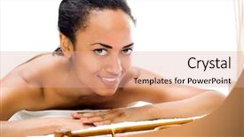  Presentation with spa salon - PPT layouts featuring touch pad interaction screen push concept background and a gray colored foreground