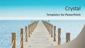  Presentation with bridge over troubled waters - Presentation theme having relaxing nature - pier over waters background and a light blue colored foreground