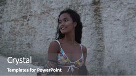  Presentation with rider - Slides with relaxing near amazing limestone cliff background and a gray colored foreground