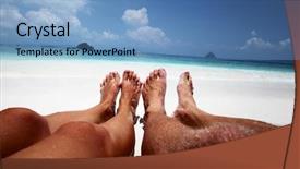  Presentation with tropical beach party - Beautiful PPT layouts featuring relaxing on a tropical beach backdrop and a teal colored foreground