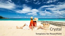  Presentation with tropical - Audience pleasing theme consisting of relaxing on a tropical beach backdrop and a lemonade colored foreground