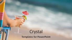  Presentation with tropical beach party - PPT layouts with relaxing on beach with tropical background and a soft green colored foreground