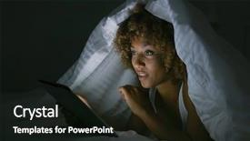  Presentation with relaxing - PPT layouts featuring relaxing on bed in nighttime background and a wine colored foreground