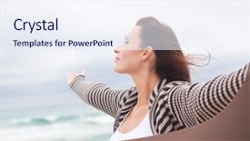  Presentation with coast - Beautiful presentation theme featuring relaxing on coast feeling good backdrop and a sky blue colored foreground