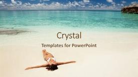  Presentation with tropical beach party - PPT layouts with relaxing on the tropical beach background and a  colored foreground