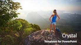  Presentation with hill - Audience pleasing PPT theme consisting of relaxing on top of hill backdrop and a  colored foreground