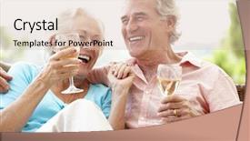  Presentation with senior couple - Colorful presentation enhanced with relaxing outside - senior couple sitting on outdoor backdrop and a soft green colored foreground