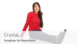  Presentation with floor - Beautiful slide set featuring relaxing-student-woman-sitting backdrop and a white colored foreground