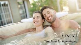  Presentation with hot tub - Amazing presentation theme having relaxing time in hot tub backdrop and a mint green colored foreground