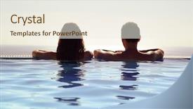  Presentation with infinity - Amazing theme having relaxing together in an infinity backdrop and a sky blue colored foreground