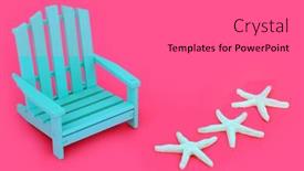  Presentation with pink colour - Presentation having relaxing-trendy-blue-chair-furniture background and a gray colored foreground