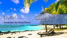  Presentation with holidays - Presentation enhanced with relaxing-tropical-holidays-beach-scenery background and a light blue colored foreground