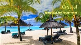  Presentation with paradise island - Cool new PPT theme with relaxing tropical holidays in exotic paradise -mauritius island backdrop and a tawny brown colored foreground
