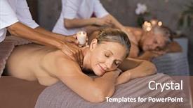 Presentation with senior spa - Colorful presentation design enhanced with relaxing with candle hot wax backdrop and a coral colored foreground