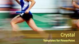  Presentation with running race - Slide deck having relay for team score competition background and a tawny brown colored foreground